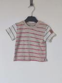 Tee-shirt rayés rayures beige rouge blanc / Bonne nuit les Petits  - 12 mois