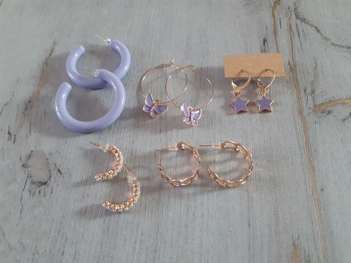 Lot 5 paires de boucles d'oreilles