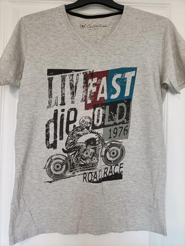 Tee-shirt coll v moto u S - photo numéro 1