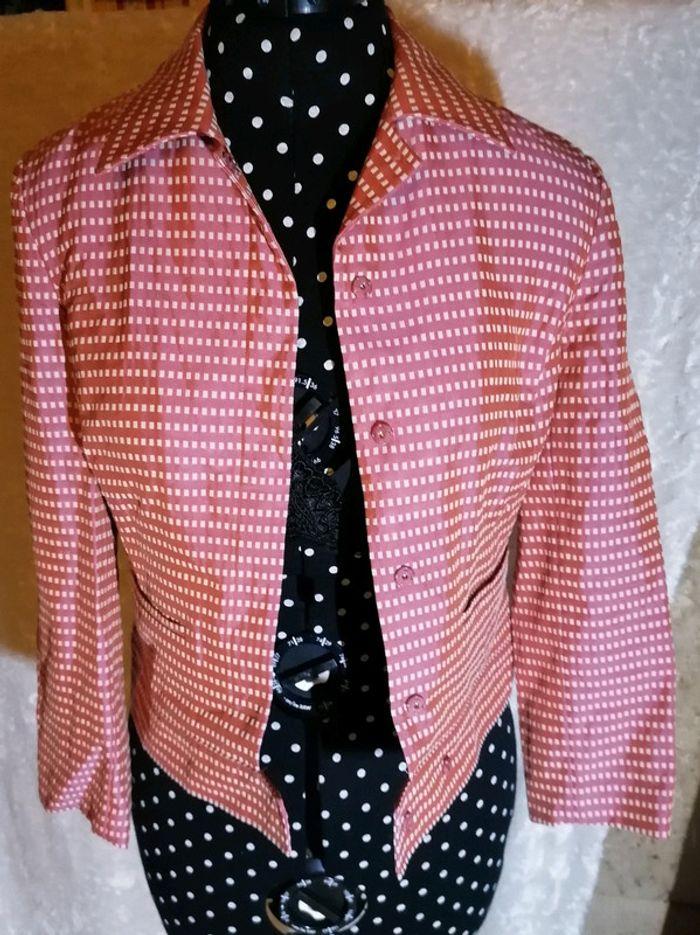 💎 Veste / Blazer tailleur rose bonbon à pois Épisode 💎 - photo numéro 4