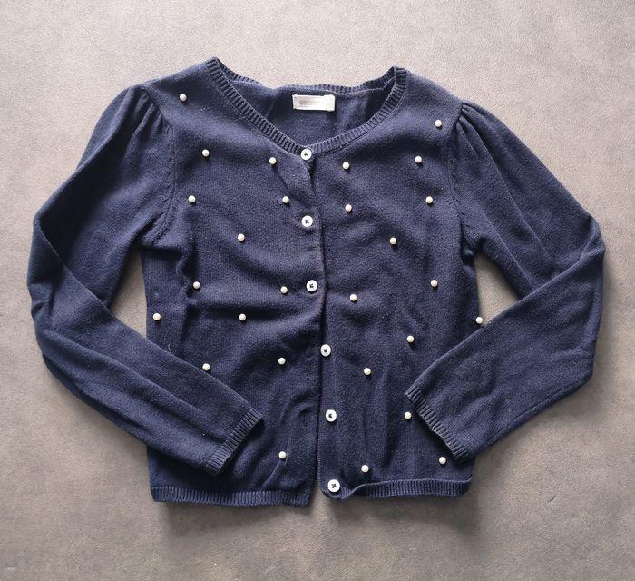 Gilet bleu marine à perles, 6 ans - photo numéro 1