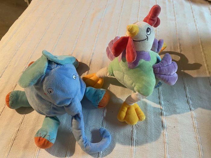 Peluches poule & éléphant - photo numéro 2