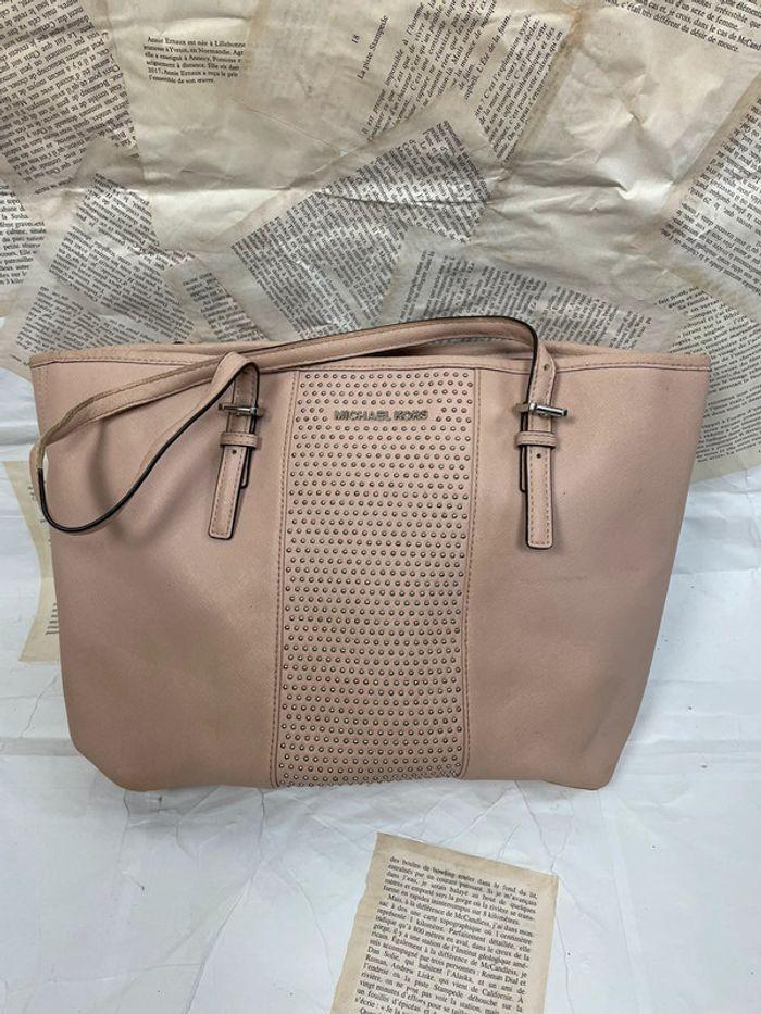 Sac à main de luxe Michael Kors rose avec strass - photo numéro 1