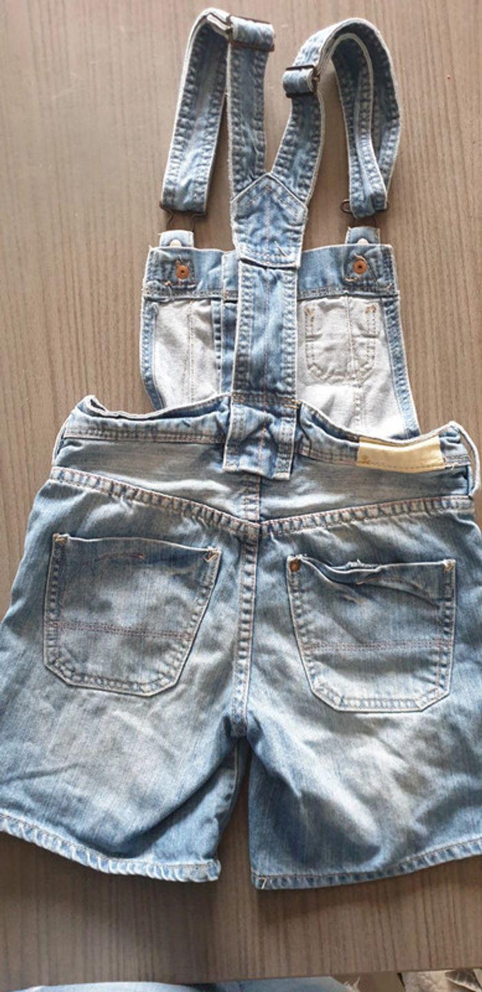 Salopette short en jeans 7/8 ans - photo numéro 4