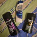 Lot 3 gel douche axe + 2 shampooing