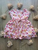 Robe rose fleurie fille 12 mois