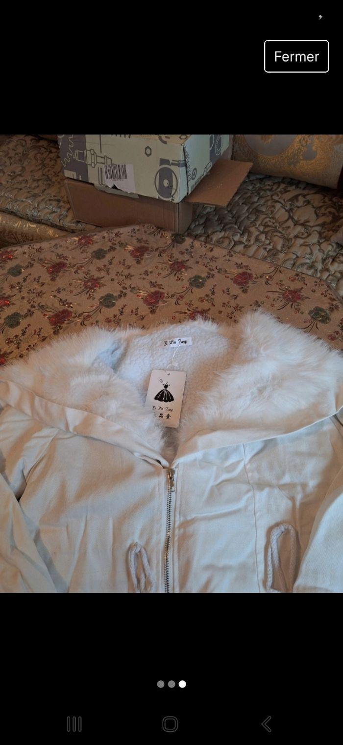 Manteau femme blanc  taille 38 neuf - photo numéro 3