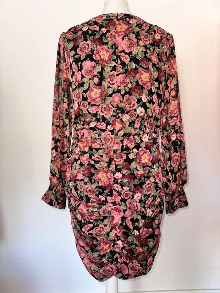 Robe drapée motif floral Mango taille 40 - photo numéro 2