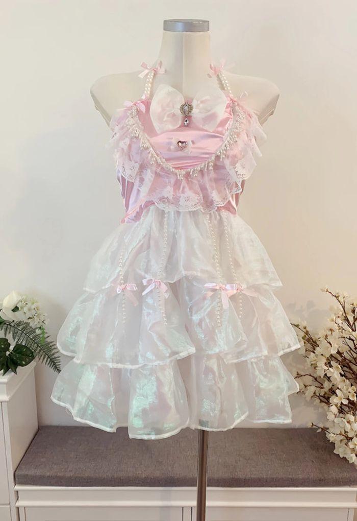 Dress Robe brilliante Pink Princess Lolita Cute Kawaii Manga Anime Cosplay Barbie - photo numéro 3