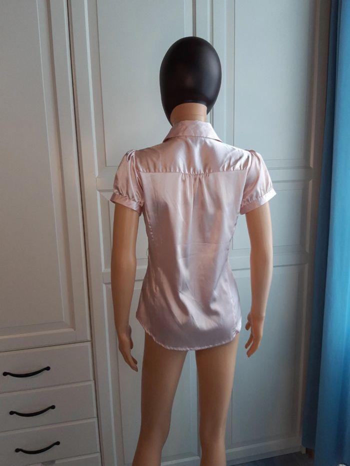 Chemise blouse marque city taille 36 S rose poudré métallisé - photo numéro 4