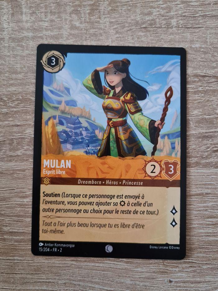 Carte Disney Lorcana Mulan esprit libre 15/204