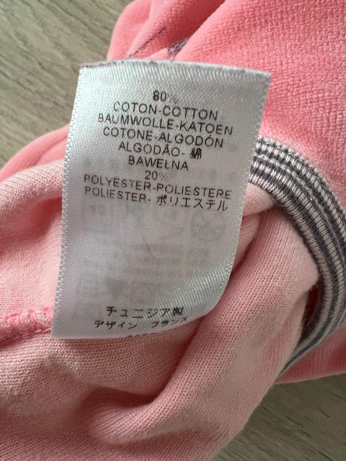 Grenouillère / pyjama velour chaud Petit Bateau rose taille 3 mois avec motif chat - photo numéro 7