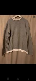 Pull maille gris clair taille L pull & bear