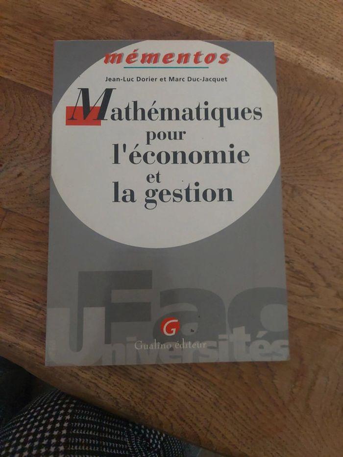 Mathématiques pour l économie et la gestion - photo numéro 1