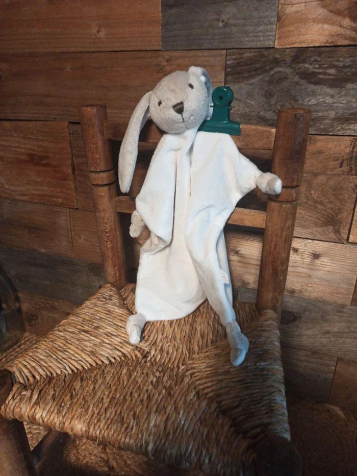 Doudou lapin gris blanc X - photo numéro 2