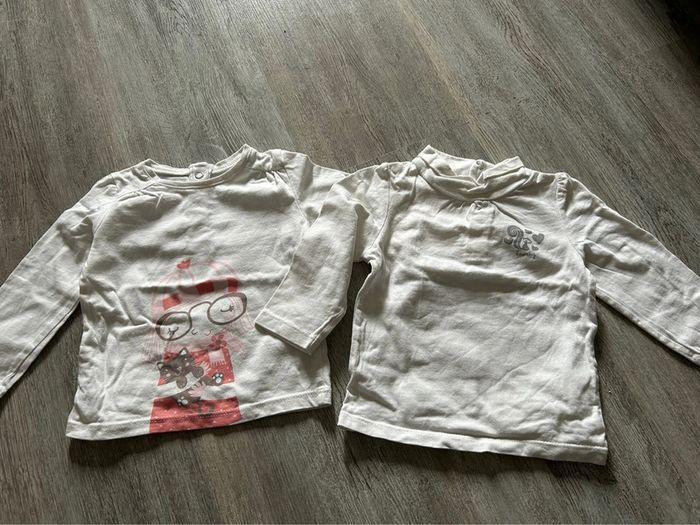 Lot de 2 tee shirt manches longues taille 9 mois - photo numéro 1