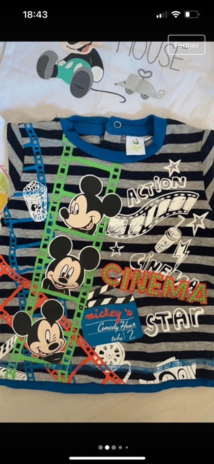 4 tee-shirts manches longue disney 12 mois - photo numéro 2