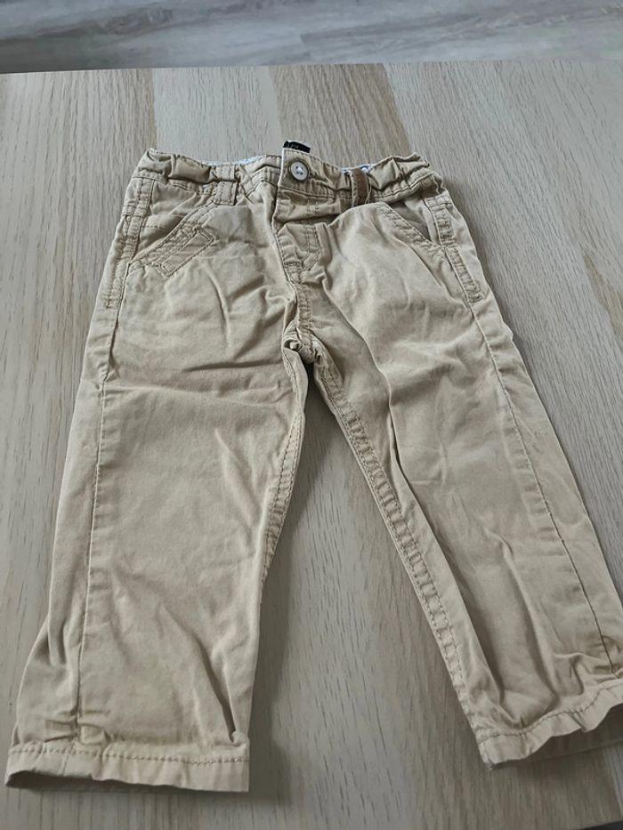 Pantalon bébé beige 9 mois - photo numéro 1