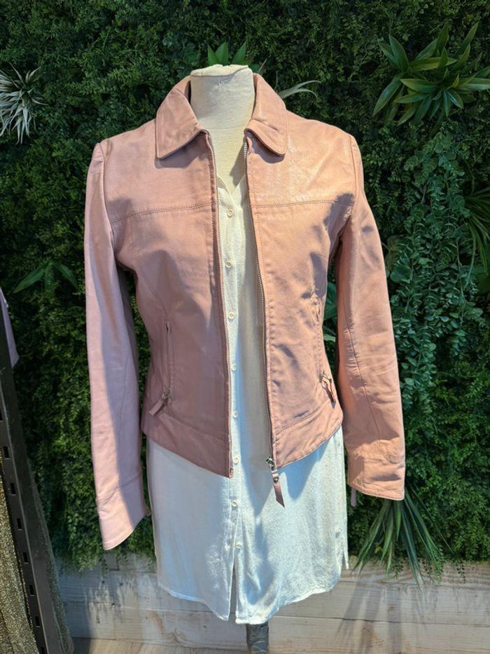 Veste Naf Naf cuir rose Taille M - photo numéro 1