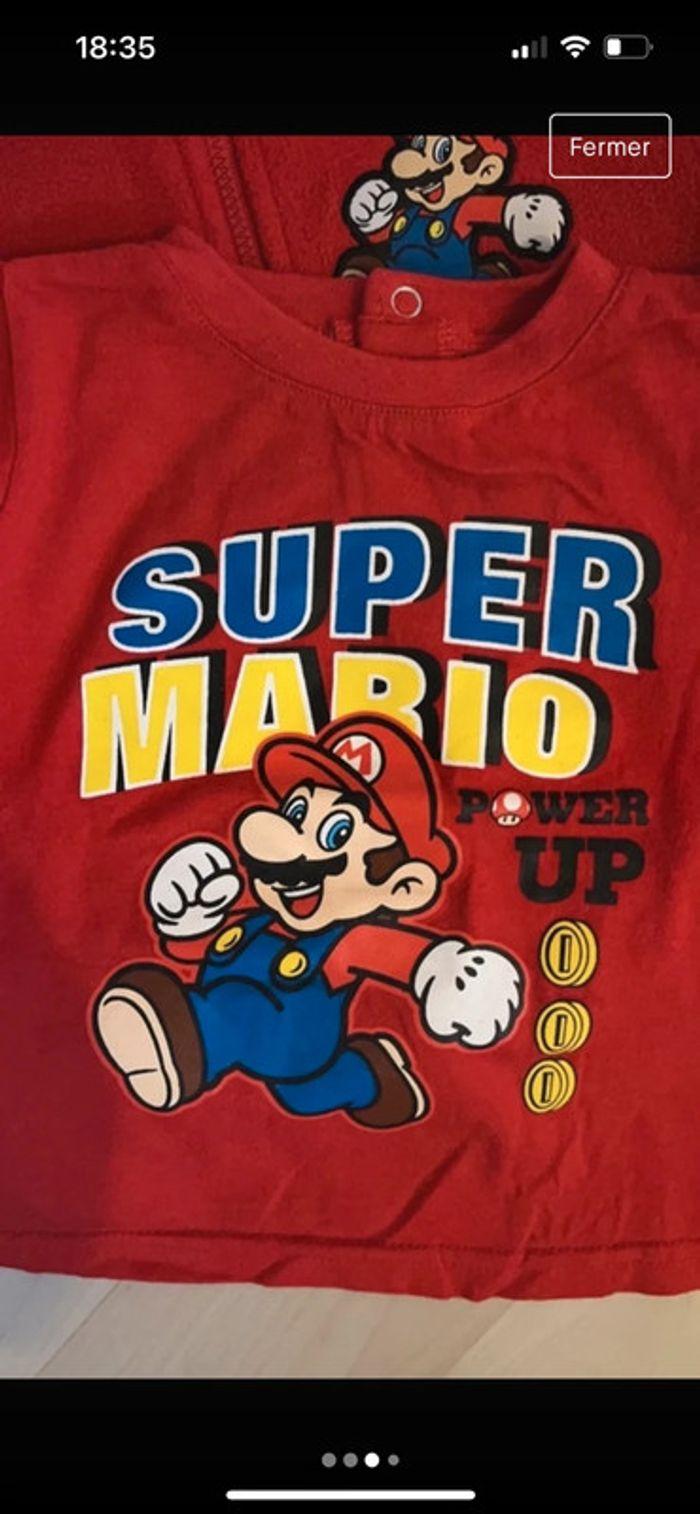 Veste tee-shirts manche longue bébé mario neuf - photo numéro 4