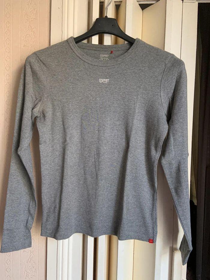 Tee-shirts manches longues gris Esprit - photo numéro 1