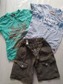 Lot t-shirt short catimini levis