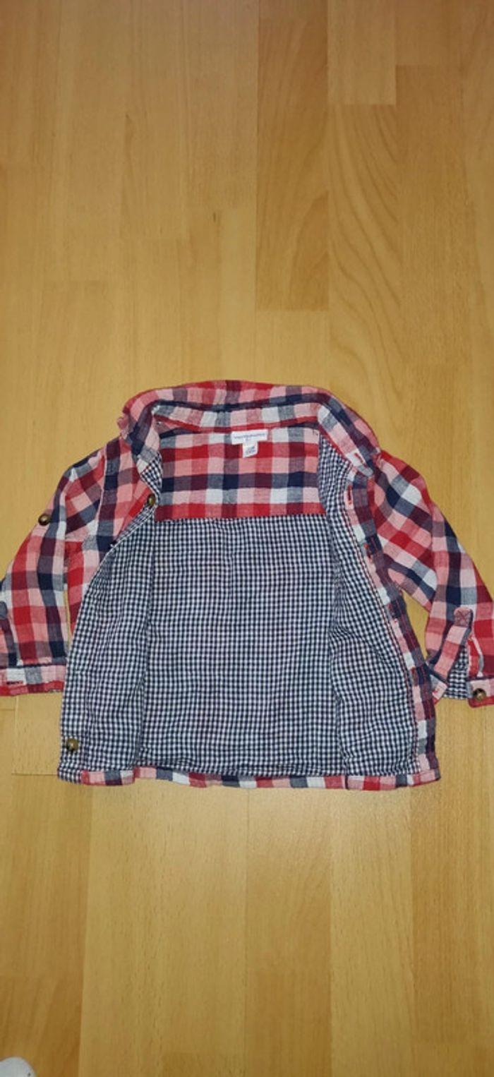 Chemise à carreaux manches longues Vertbaudet 12 mois - photo numéro 3