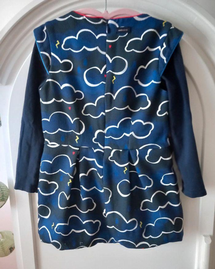 Robe et tee-shirt manche longue. Bleu marine motifs nuages Catimini 4 ans - photo numéro 4