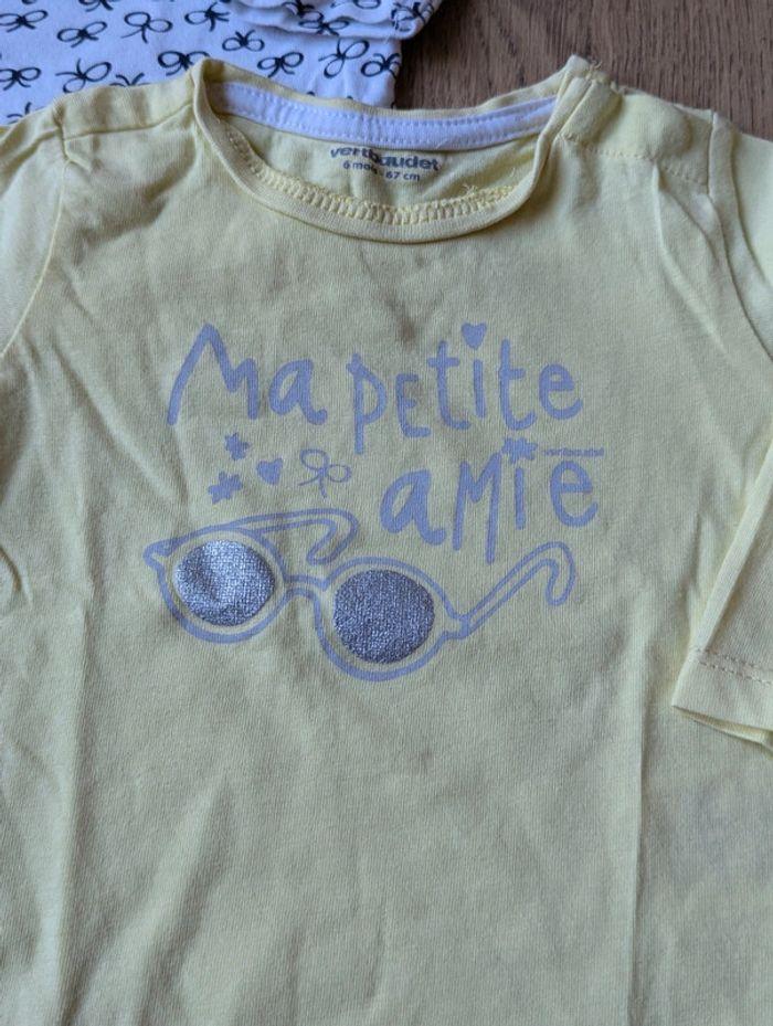 Lot 2 t-shirt manches longues 6 mois Vertbaudet - photo numéro 2