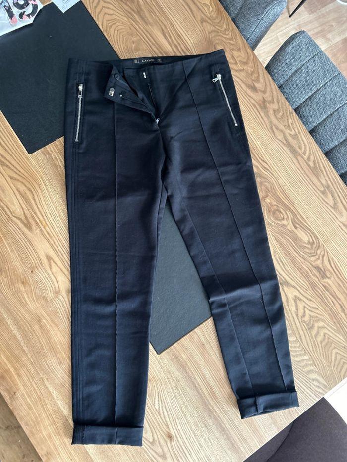 Zara pantalon cigarette noir taille 36 - photo numéro 1