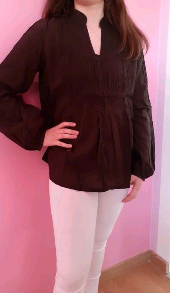 Blouse marron Zara Taille M - photo numéro 2