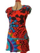 Robe rouge noir multicouleurs coton du monde Taille 40