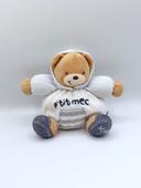 Doudou ours marron KALOO P'tit Mec capuche bleu blanc couleur jeans 2012