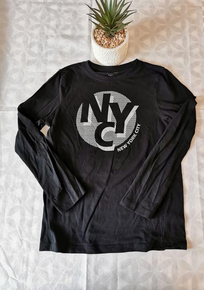 T-shirt manches longues NYC noir - photo numéro 1