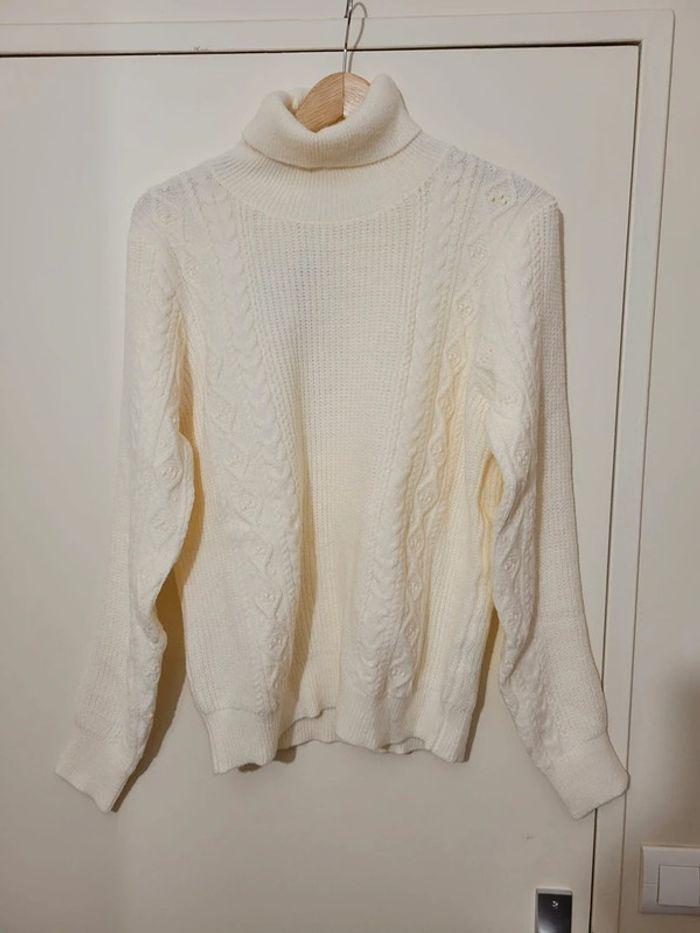 pull col roule William de Faye 30% cachemire crème taille L - photo numéro 1