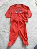 Ensemble pyjamas, 2 pièces, camion pompier, rouge, Tissaia, 12 mois