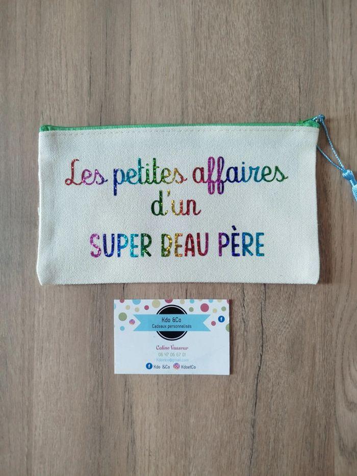 Trousse en toile les petites affaires d'un super beau père - photo numéro 1