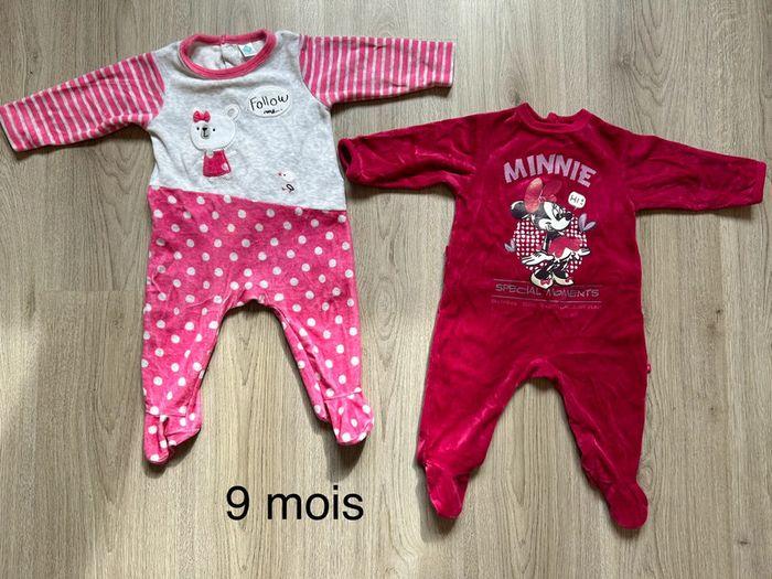 Lot de 2 pyjamas velours 9 mois - photo numéro 1