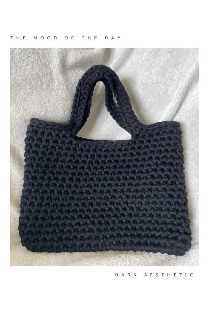 Sac à main en crochet Noir - photo numéro 1