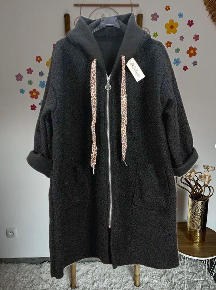 Manteau bouclette noir