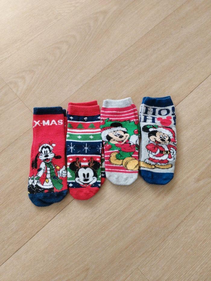 Lot 4 paires Chaussettes Mickey Noël - photo numéro 1