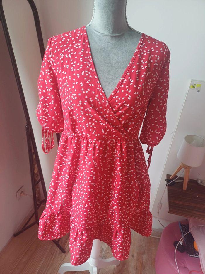 Robe manches 3/4 motif petit cœur taille m - photo numéro 1