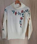 Pull col roulé fleuri  🌸