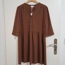 Robe midi col V taille S Grâce et Mila marron