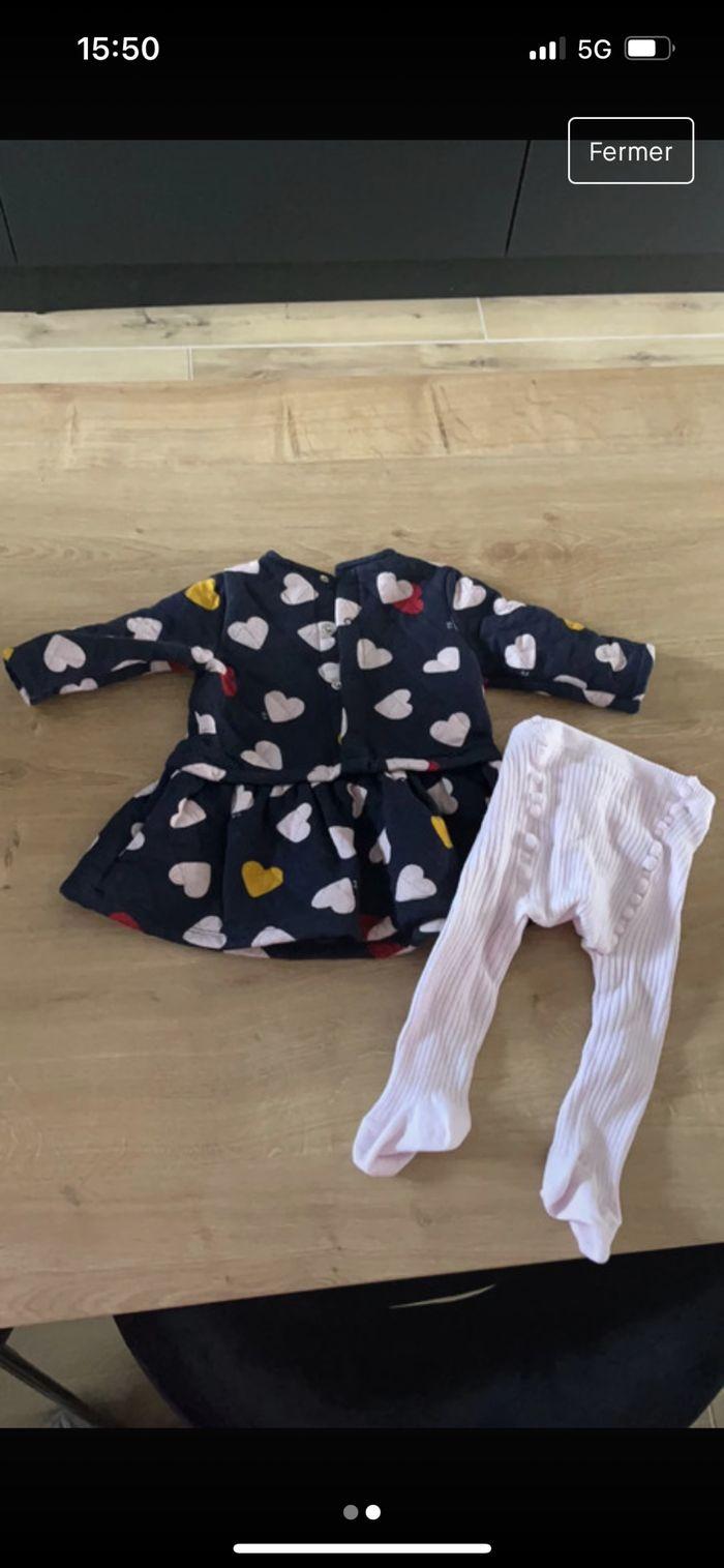 Ensemble bébé fille robe collant PETIT BATEAU - photo numéro 2