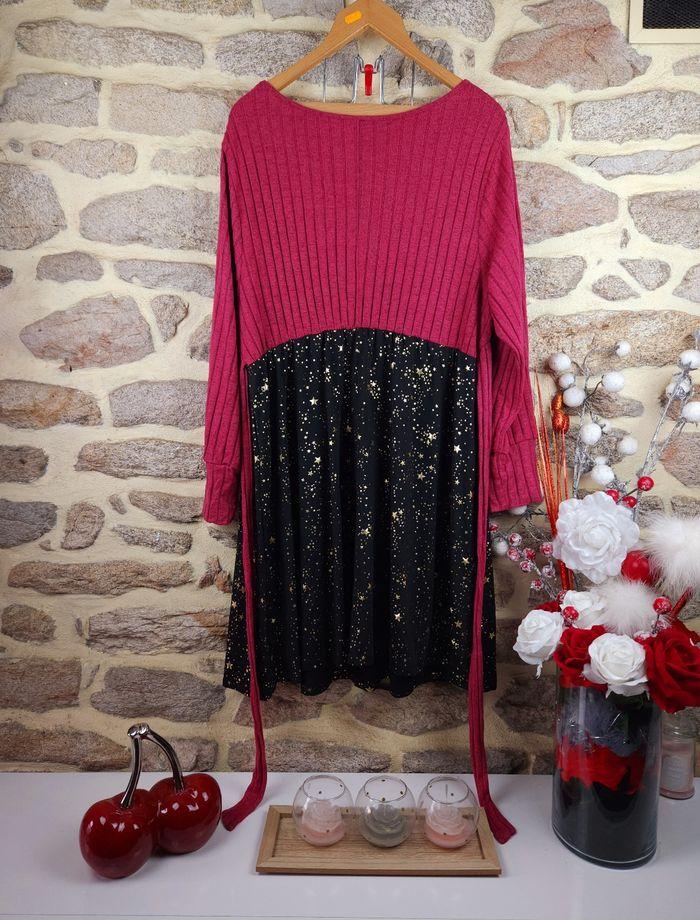 Robe de soirée en tricot rose noire et dorée Femme taille 54 marque Boohoo 🍬 - photo numéro 3