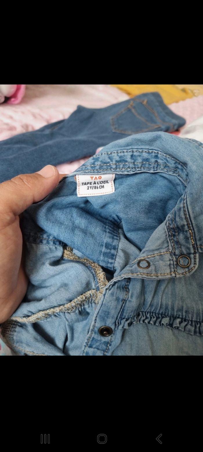 Chemise en jeans fille taille 2ans tape à l'œil - photo numéro 3