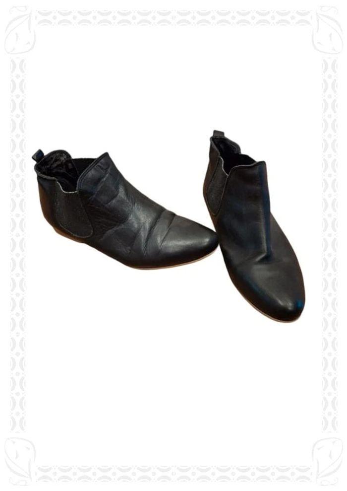 Bottines noires texto taille 38 cuir - photo numéro 1