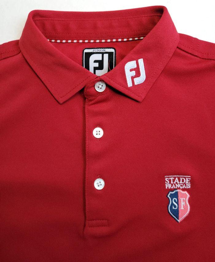 Polo Footjoy Stade Français Rugby rouge bordeaux taille S enfant en très bon état - photo numéro 7