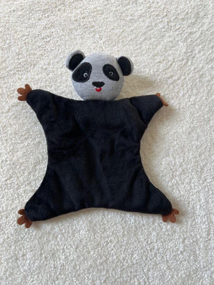 Doudou panda Catimini noir et gris